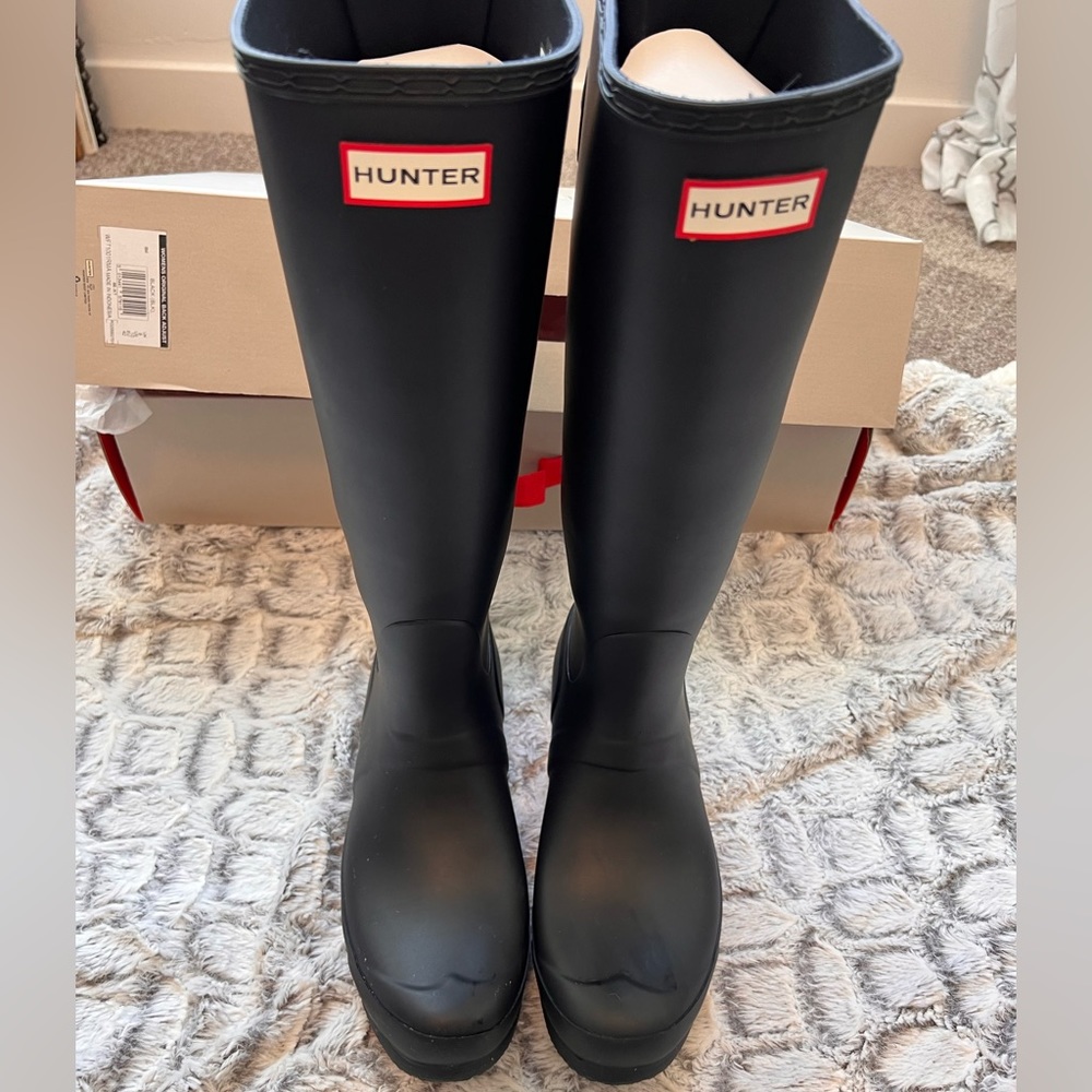 Hunter original adjustable back tall rain boots